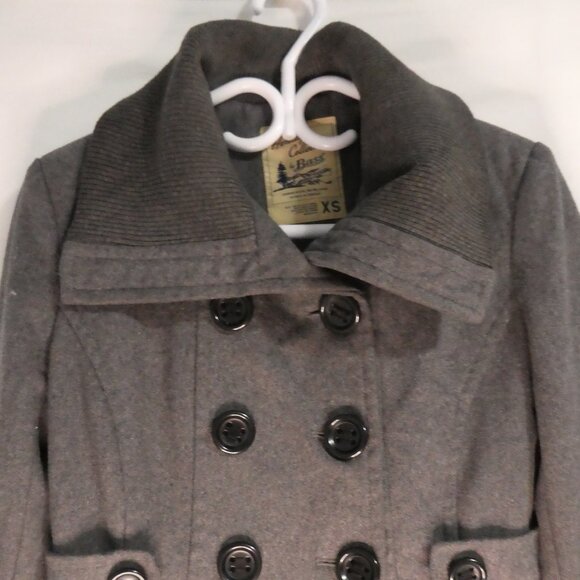HERITAGE COLLECTION By BASS | xs - extra small | Grey Pea Coat | Ribbed Collar - Picture 4 of 15